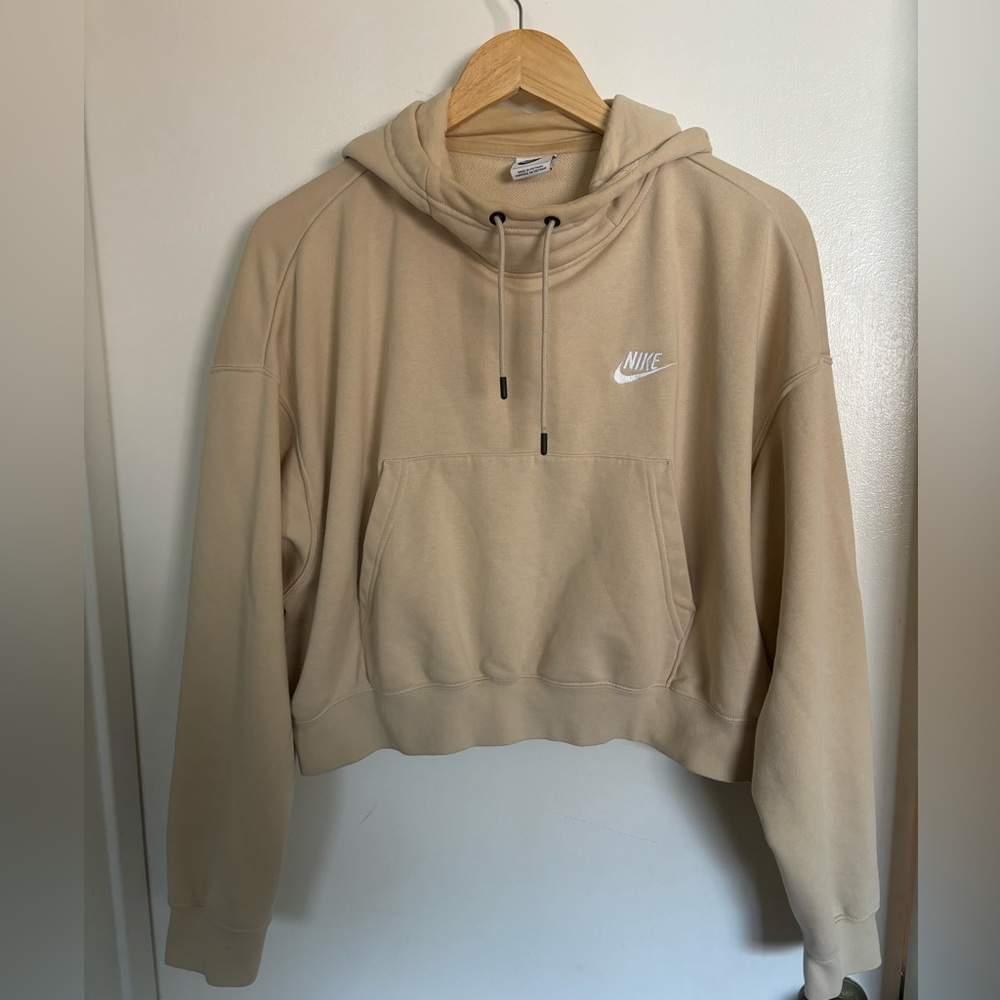 Nike Cropped Hoodie Beige size Large